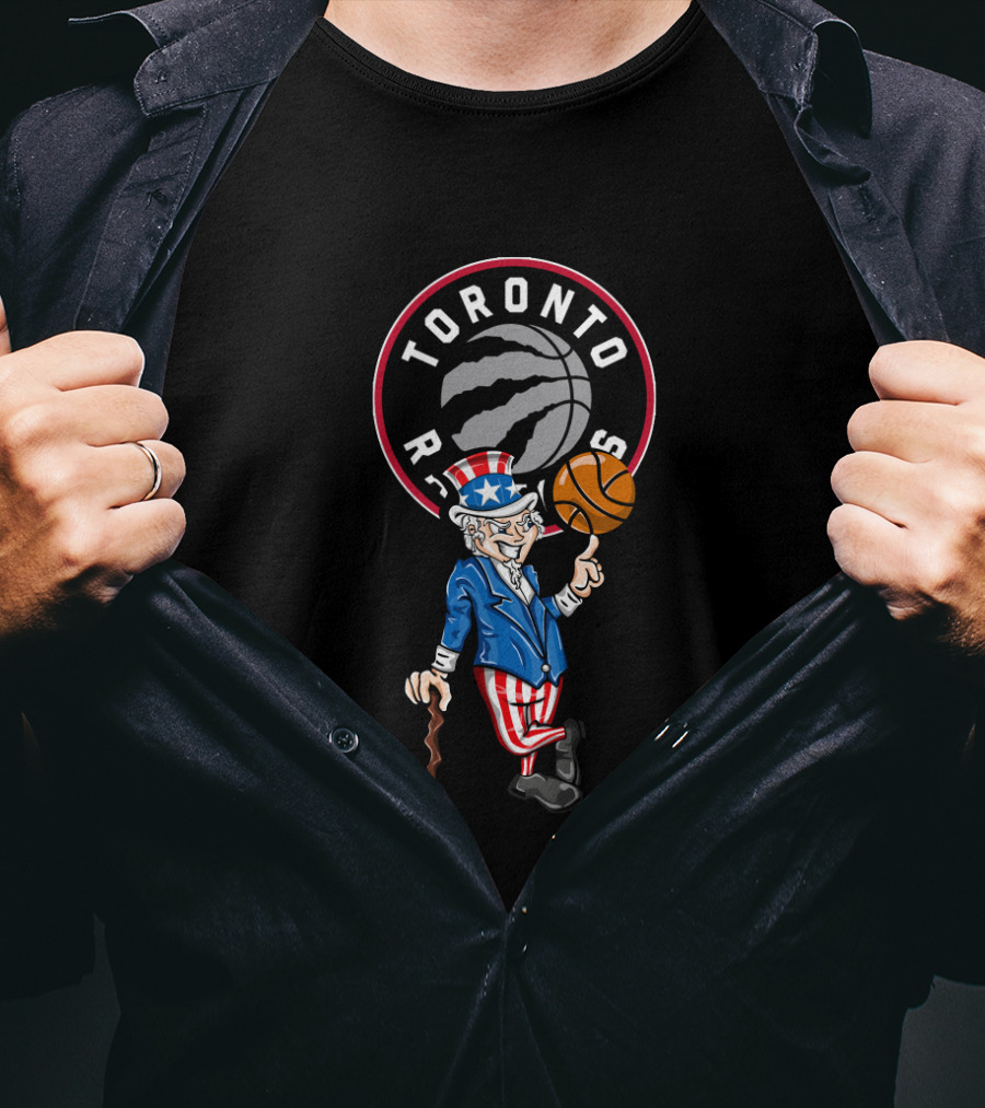 Toronto Raptors Uncle Sam 4Th July Basketball Iconic Logo Celebration T-Shirt