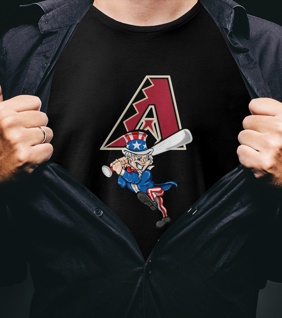 Arizona Diamondbacks Logo With Uncle Sam Playing Baseball T-Shirt