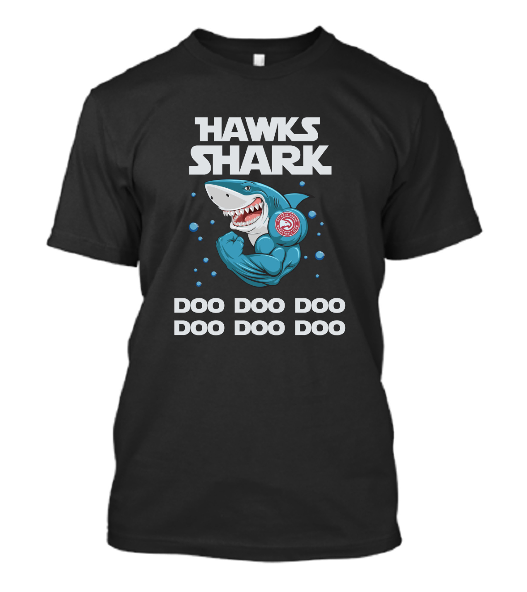 Atlanta Hawks Shark Doo Doo Doo Basketball-Themed Cartoon T-Shirt