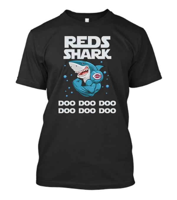 Reds Shark Doo Doo Doo Cincinnati Baseball Anthem Bold Shark T-Shirt