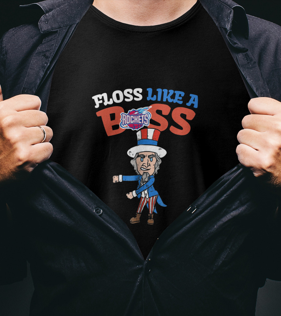 Floss Like A Boss Houston Rockets Uncle Sam Dance Fourth Of July T-Shirt