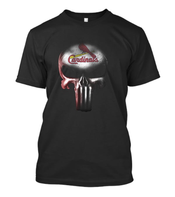 The Punisher Skull St. Louis Cardinals Fans Logo Featuring Iconic Baseball Bat T-Shirt