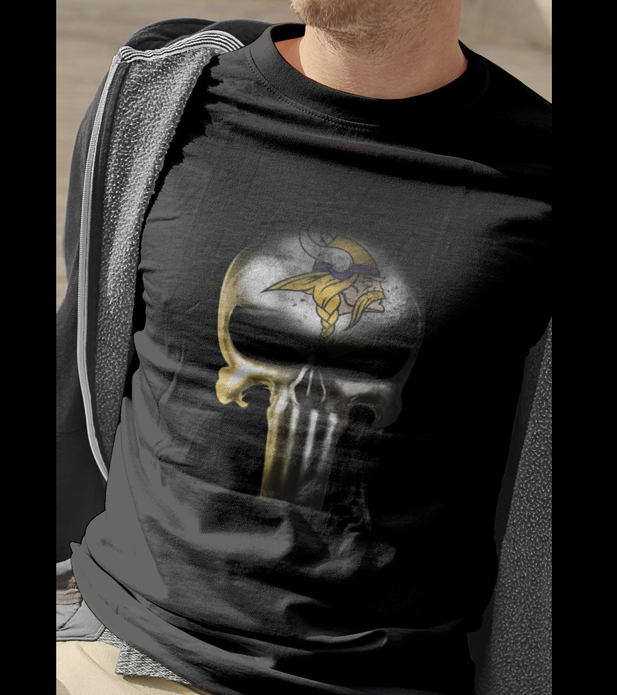 Minnesota Vikings Punisher Skull Fans T-Shirt