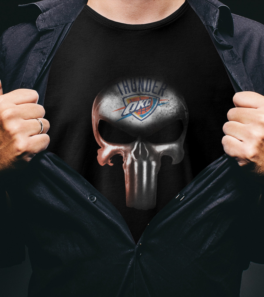 Thunder OKC Skull Logo Fusion For Oklahoma City Fans T-Shirt
