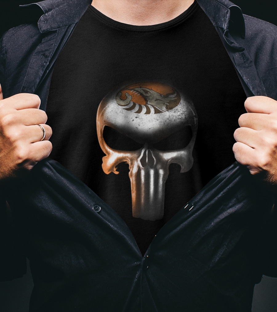 Cleveland Browns Fans Punisher Skull With Unique Team T-Shirt