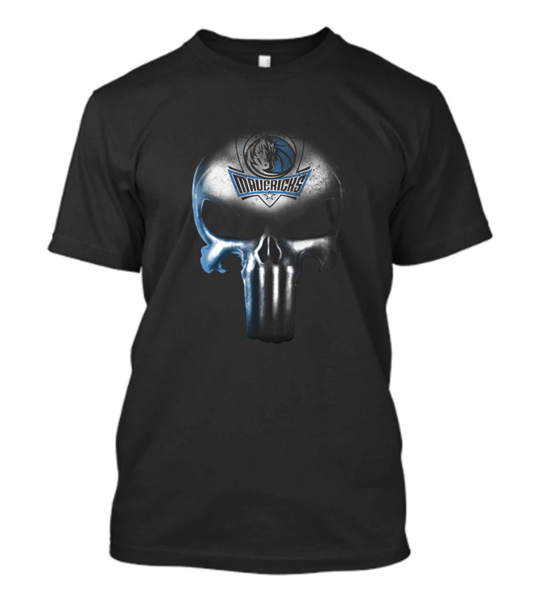 Dallas Mavericks Punisher Skull Logo Fusion For Fans T-Shirt