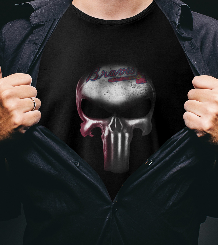 Braves Punisher Skull Atlanta Braves Fans T-Shirt