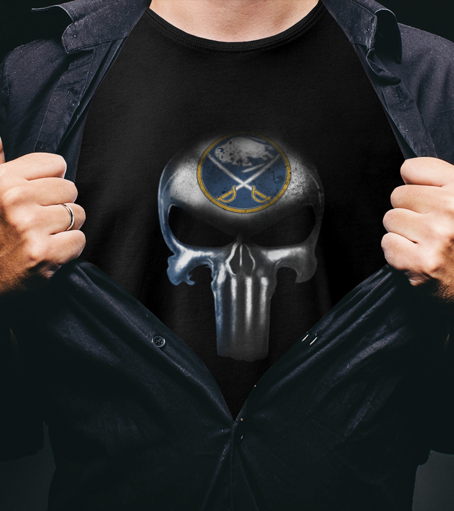 Buffalo Sabres The Punisher Skull Logo Fan Merchandise T-Shirt