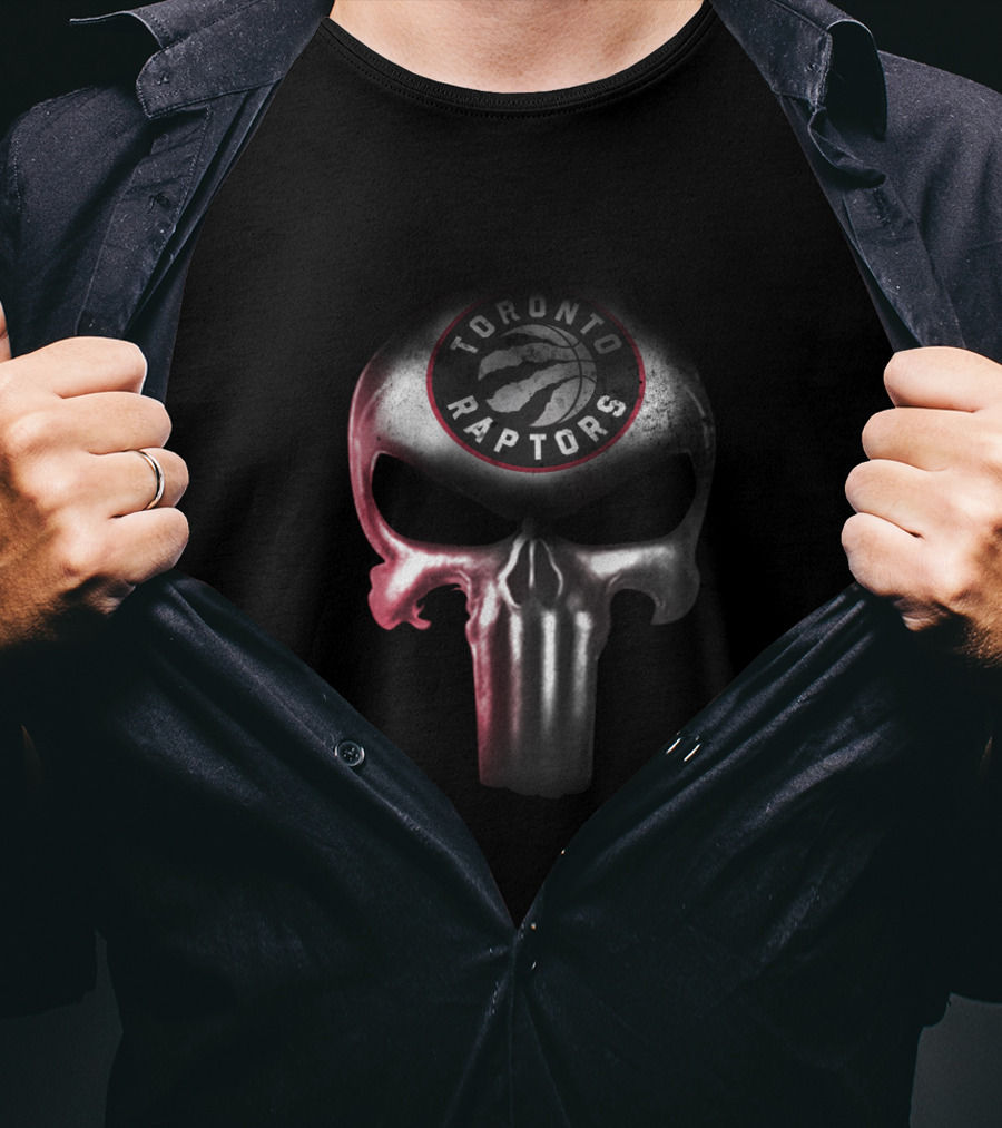 Toronto Raptors Punisher Skull Design For Fans T-Shirt