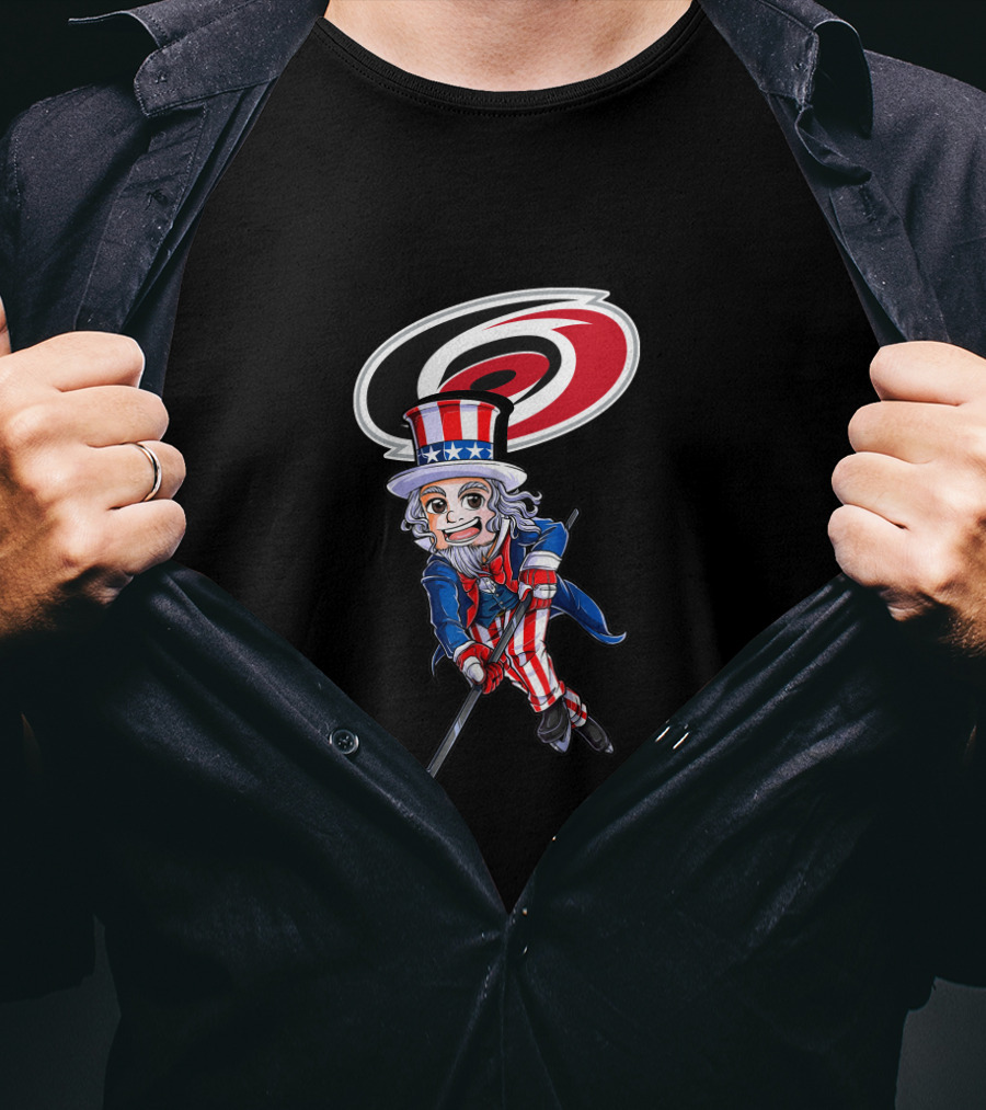 Carolina Hurricanes Uncle Sam Hockey July 4Th Fan Skate America T-Shirt