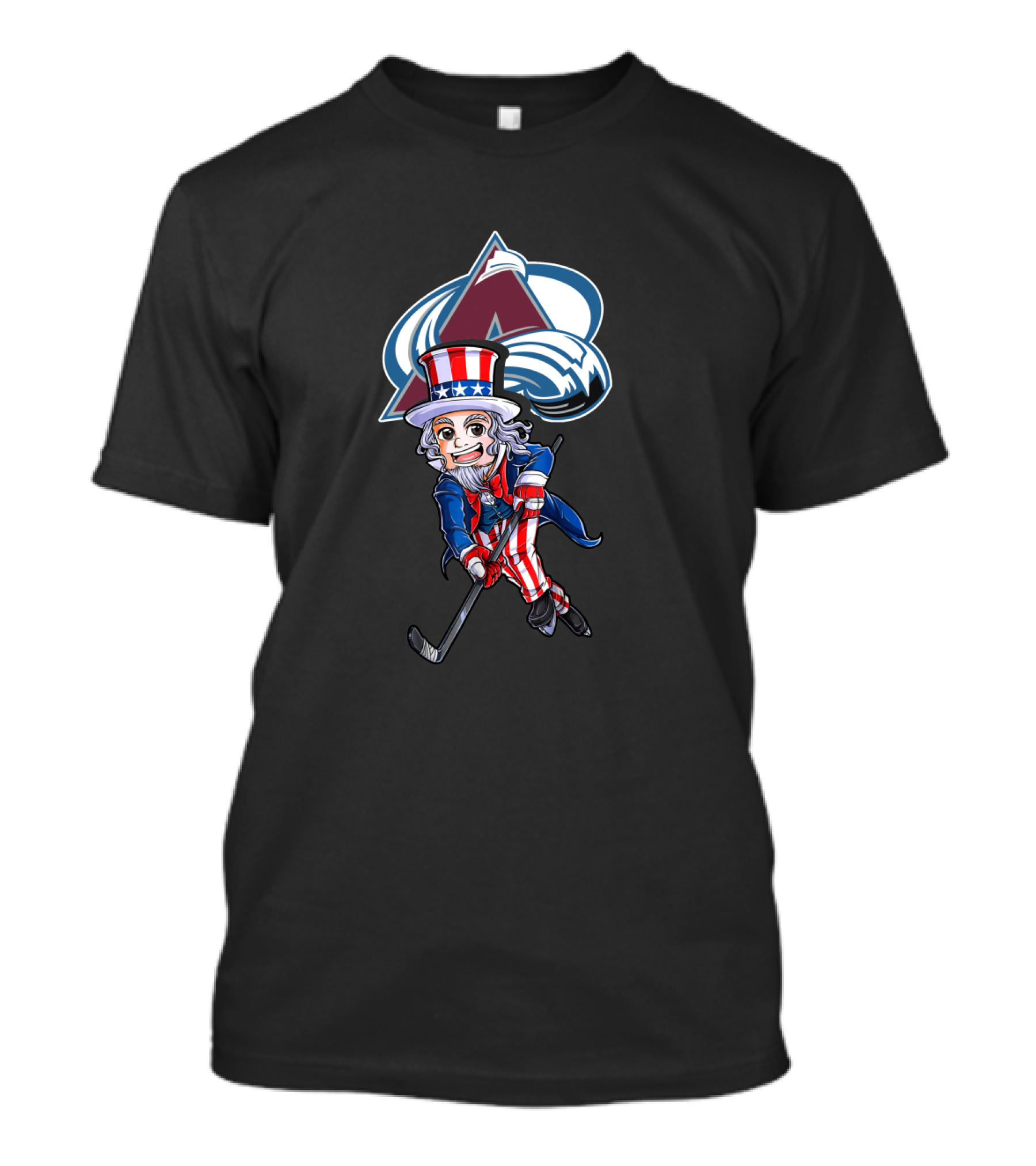 Uncle Sam Hockey Colorado Avalanche 4Th July Logo Patriotic Theme T-Shirt