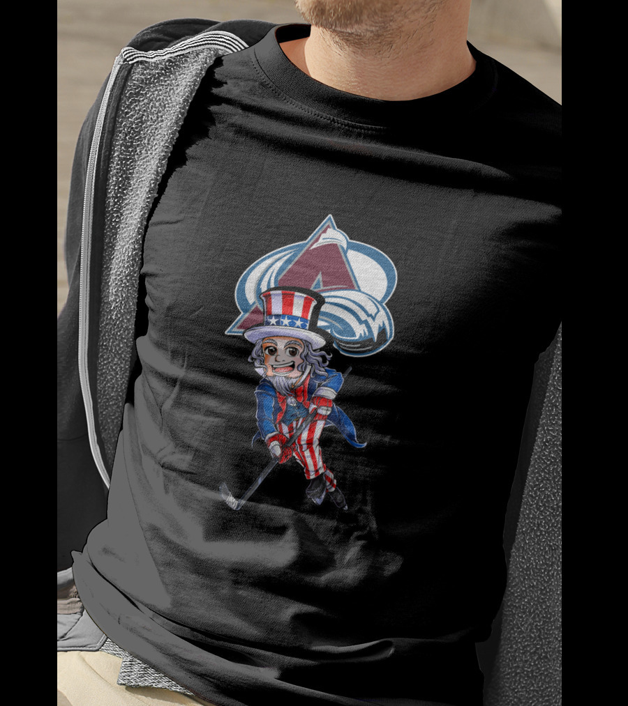 Uncle Sam Hockey Colorado Avalanche 4Th July Logo Patriotic Theme T-Shirt