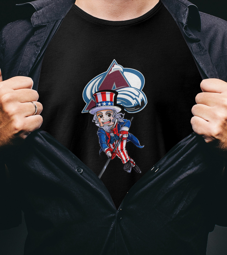 Uncle Sam Hockey Colorado Avalanche 4Th July Logo Patriotic Theme T-Shirt