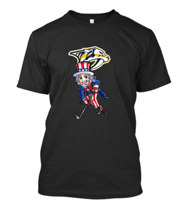 Uncle Sam Hockey With Nashville Predators For 4Th Of July Fans T-Shirt