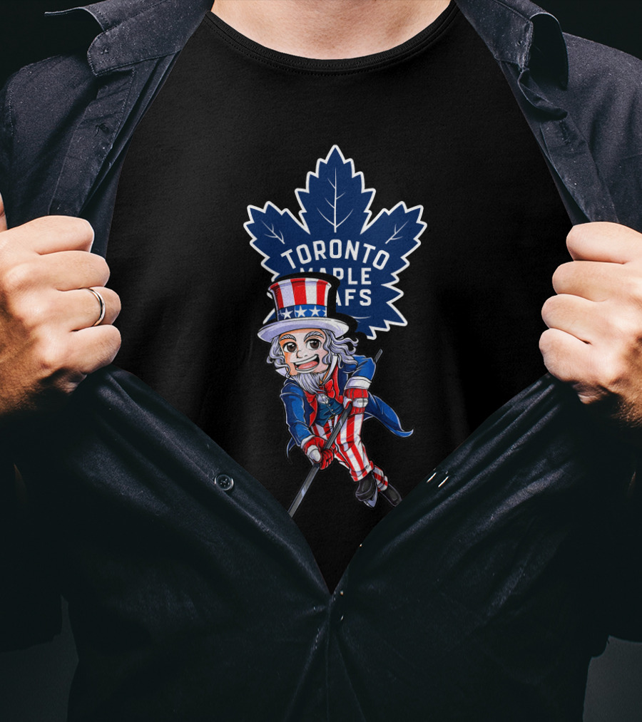 Uncle Sam Toronto Maple Leafs Patriotic Hockey Fans 4Th July T-Shirt