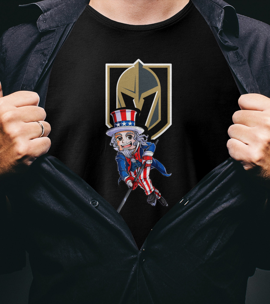 Uncle Sam Hockey Vegas Golden Knights 4Th July Patriotic Mascot T-Shirt