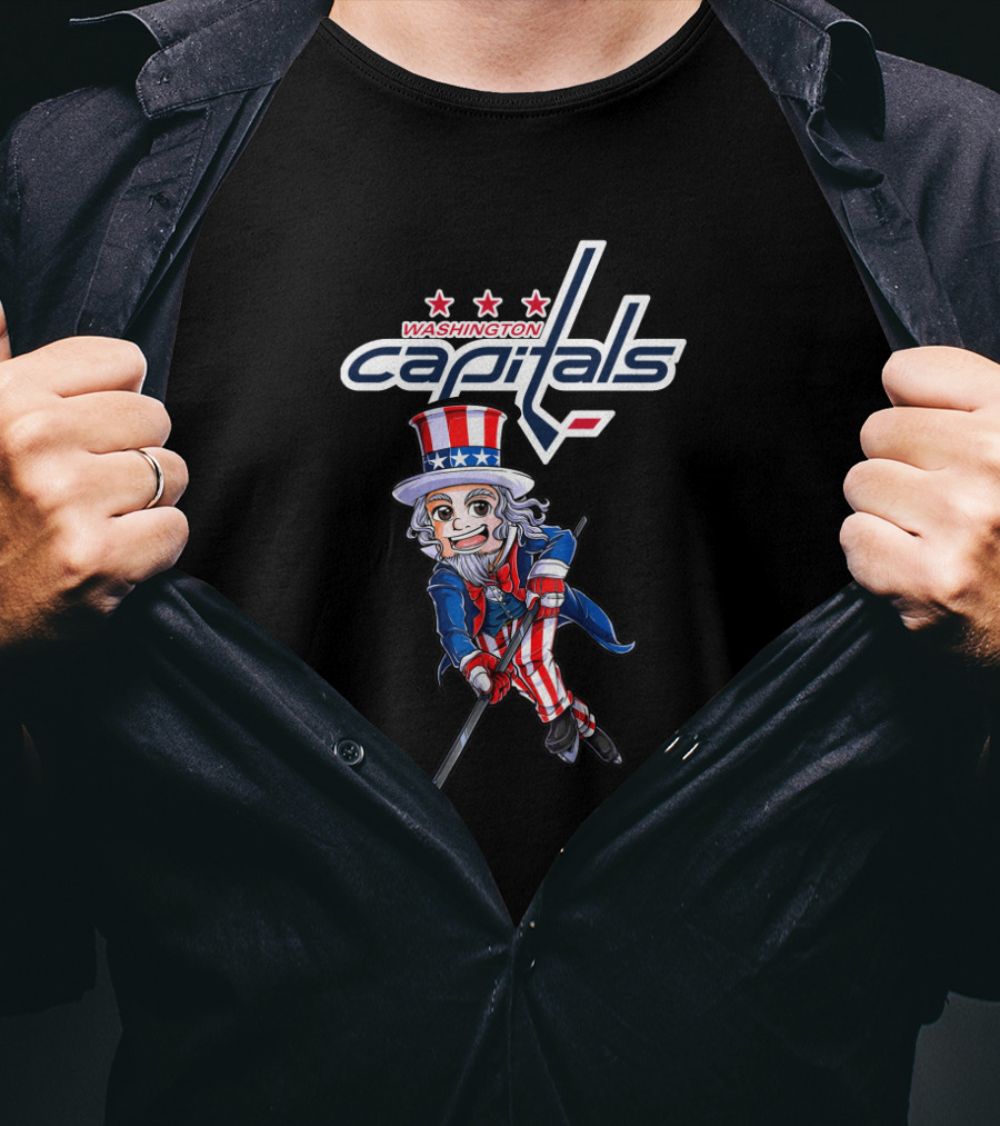 Uncle Sam Washington Capitals Hockey Fans 4Th July Celebration T-Shirt