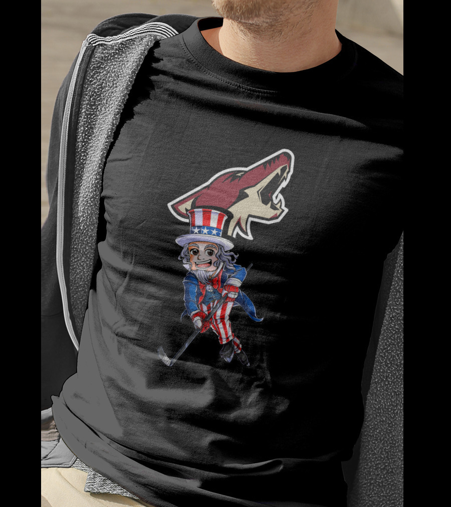 Uncle Sam Arizona Coyotes Hockey Patriotic 4Th Of July Celebration T-Shirt