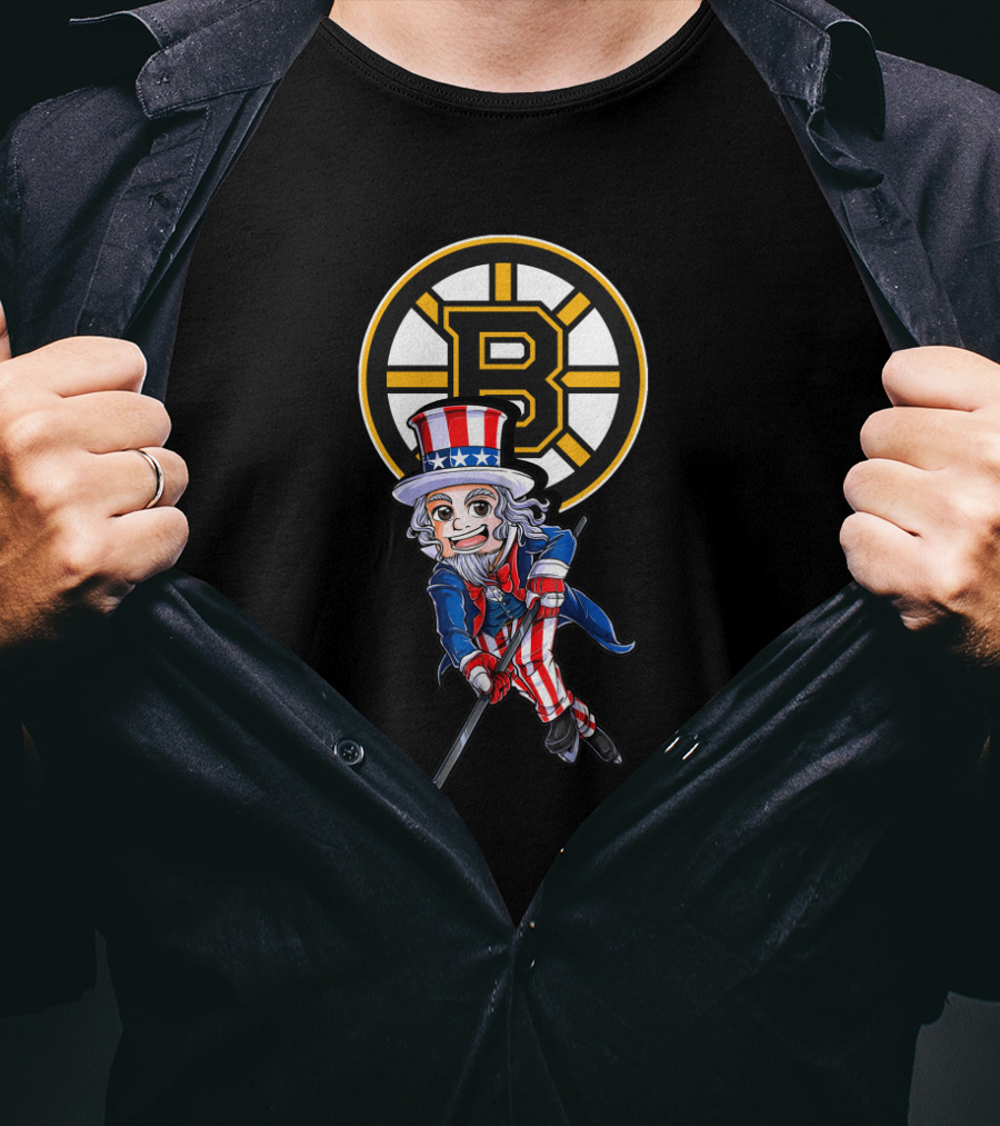 Uncle Sam Boston Bruins Hockey Patriotic 4Th Of July Fans T-Shirt