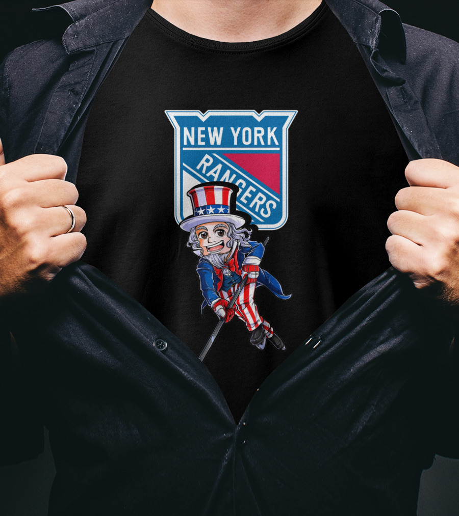 Uncle Sam New York Rangers Hockey 4Th Of July Celebration T-Shirt