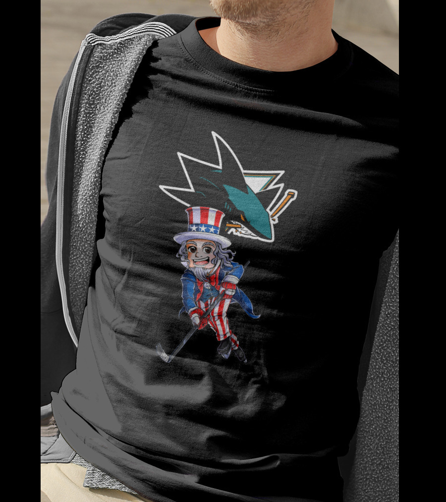 Uncle Sam Hockey San Jose Sharks 4Th Of July Celebration T-Shirt
