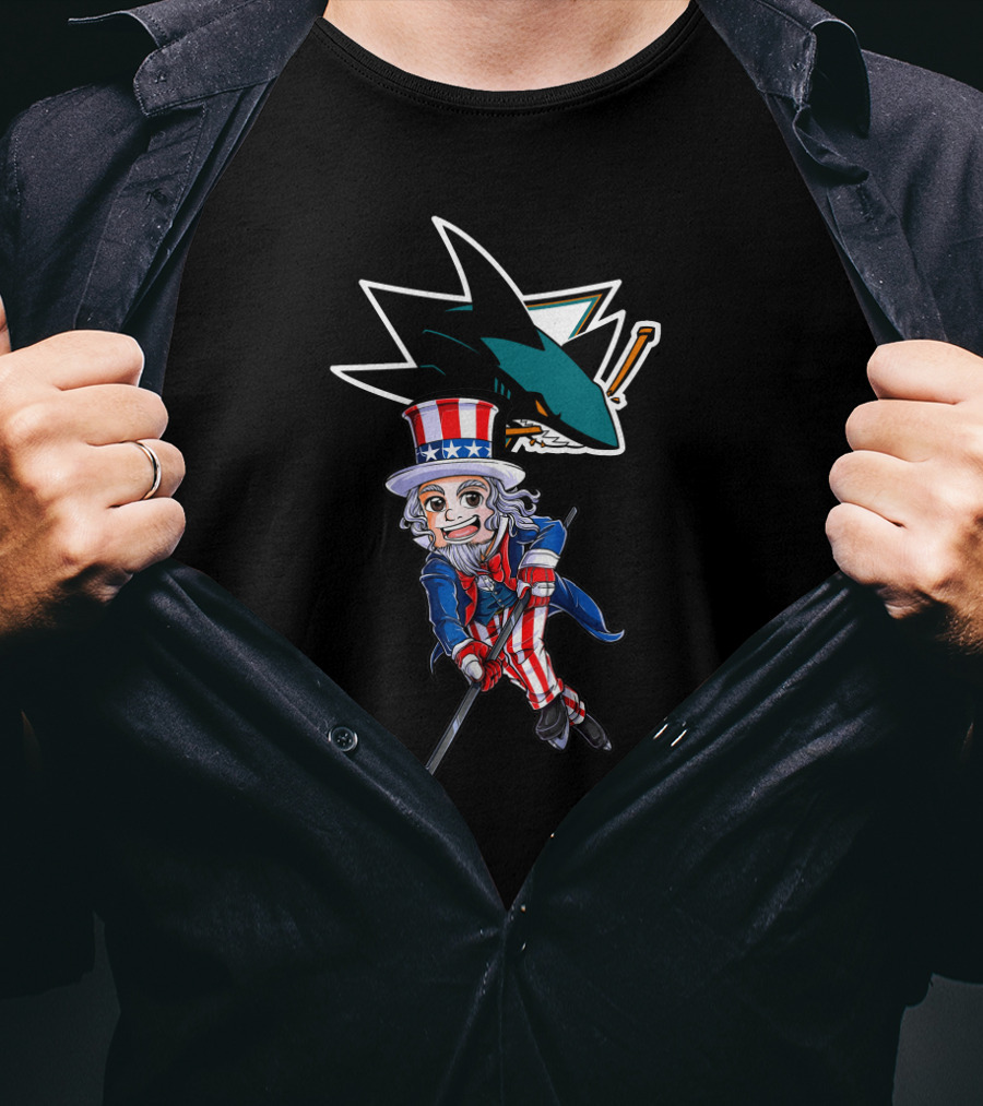 Uncle Sam Hockey San Jose Sharks 4Th Of July Celebration T-Shirt