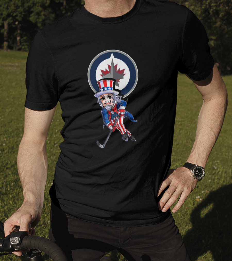 Uncle Sam Hockey Winnipeg Jets Fans 4Th Of July T-Shirt