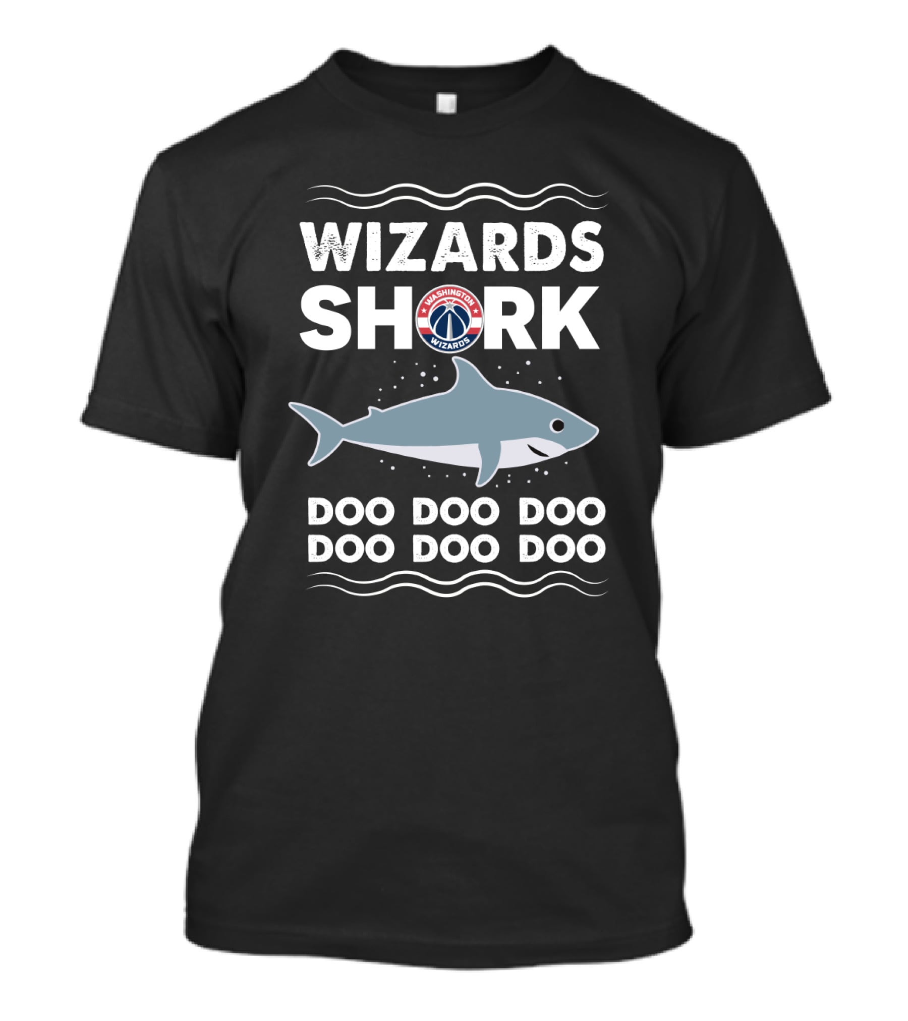 Washington Wizards Shark Doo Doo Doo With Team Logo And Graphic Elements T-Shirt