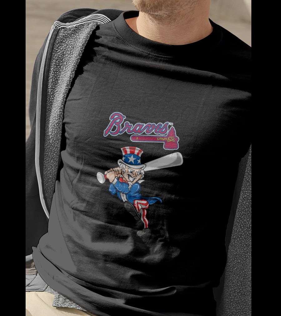Braves Uncle Sam Patriotic 4Th Of July Baseball T-Shirt