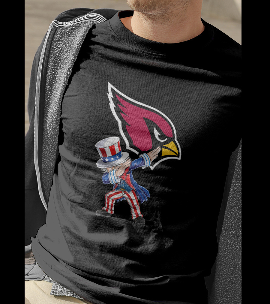 Uncle Sam Dabbing With Arizona Cardinals Emblem For 4Th Of July Celebration T-Shirt