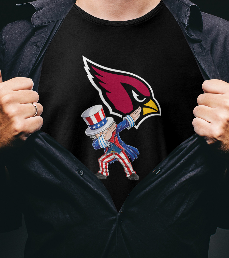 Uncle Sam Dabbing With Arizona Cardinals Emblem For 4Th Of July Celebration T-Shirt