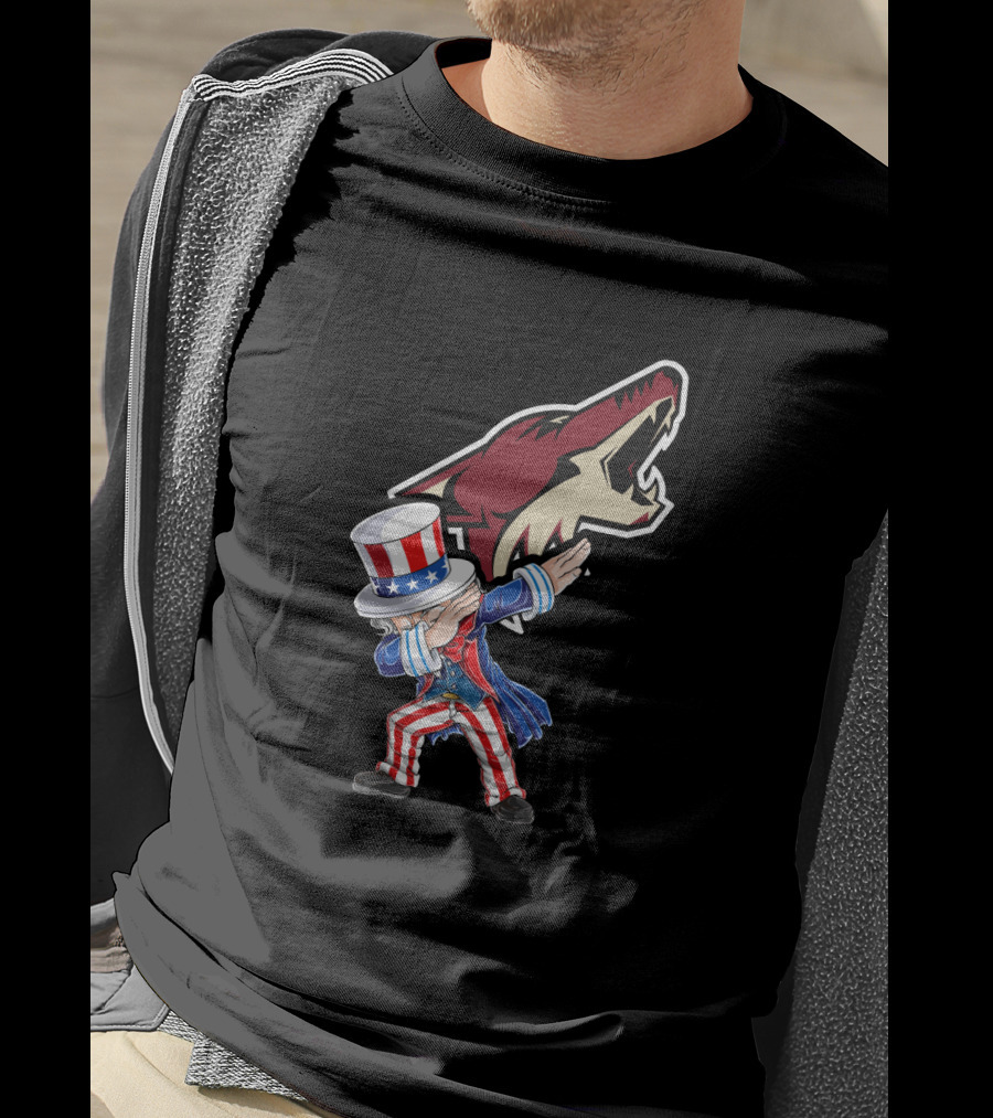 Uncle Sam Dabbing With Arizona Coyotes 4Th Of July Celebration T-Shirt