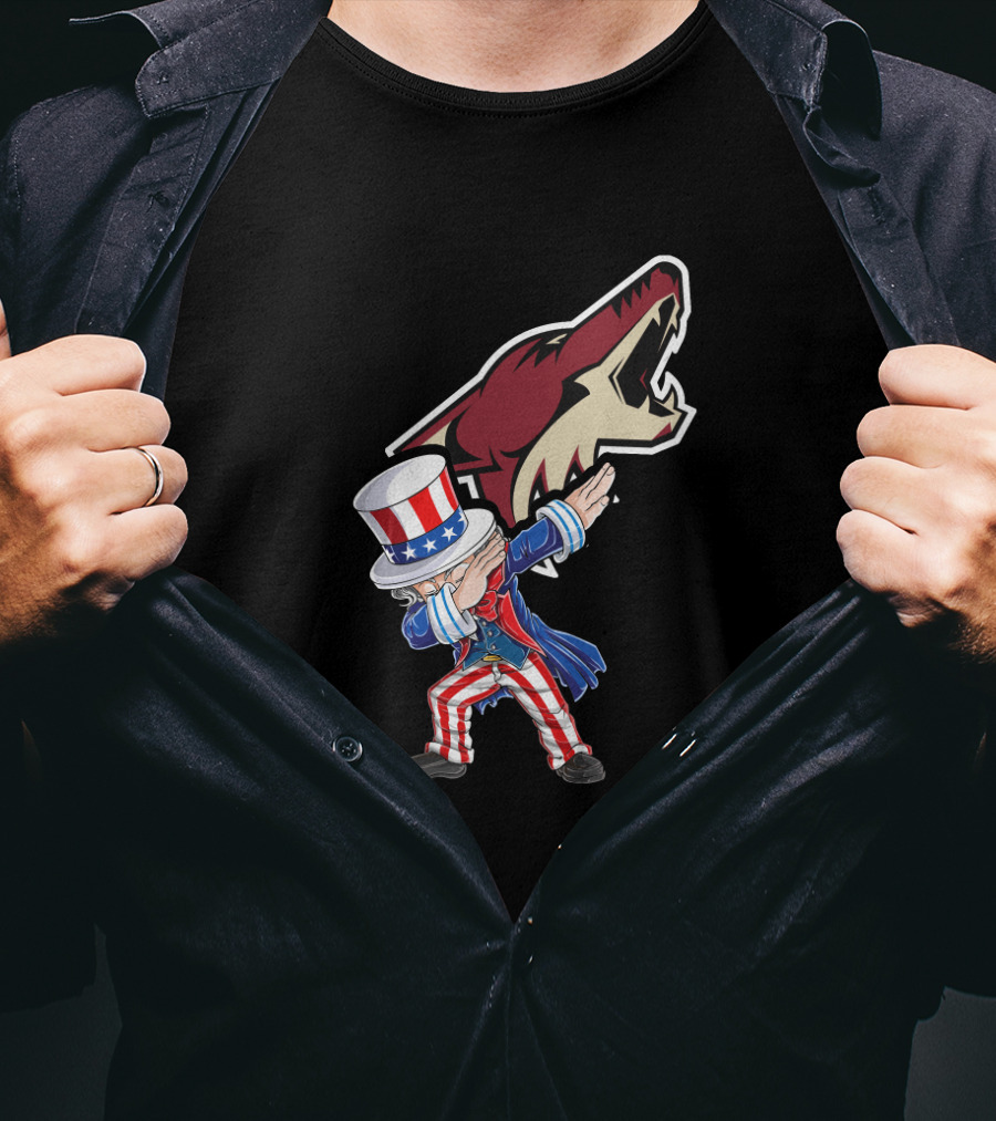Uncle Sam Dabbing With Arizona Coyotes 4Th Of July Celebration T-Shirt