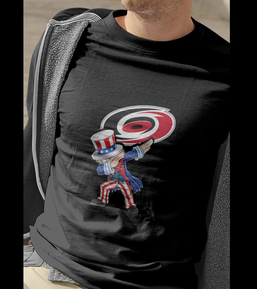 Uncle Sam Dabbing Carolina Hurricanes July 4Th Celebration T-Shirt