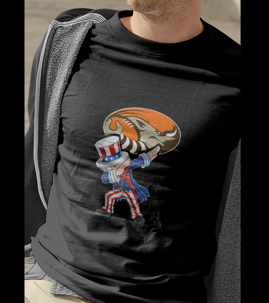 Cleveland Browns Uncle Sam Dabbing Football 4Th Of July T-Shirt