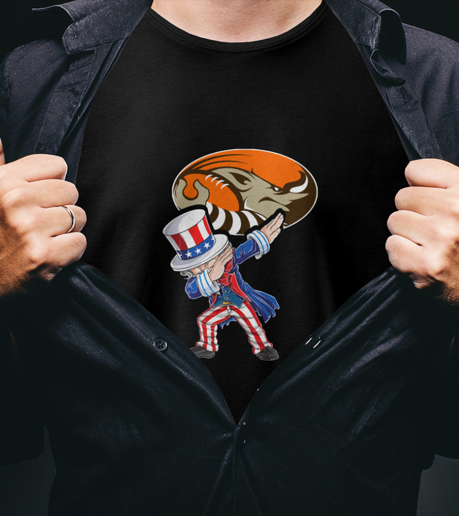 Cleveland Browns Uncle Sam Dabbing Football 4Th Of July T-Shirt