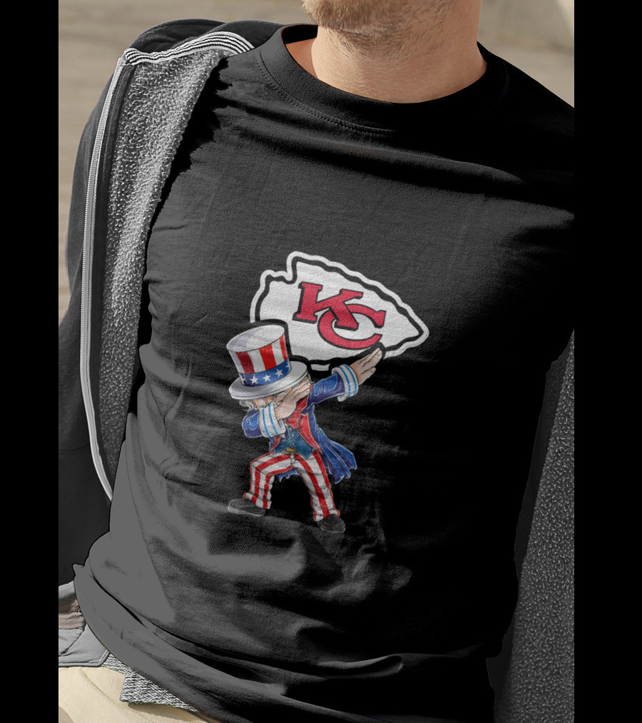 Uncle Sam Dabbing Kansas City Chiefs 4Th Of July T-Shirt