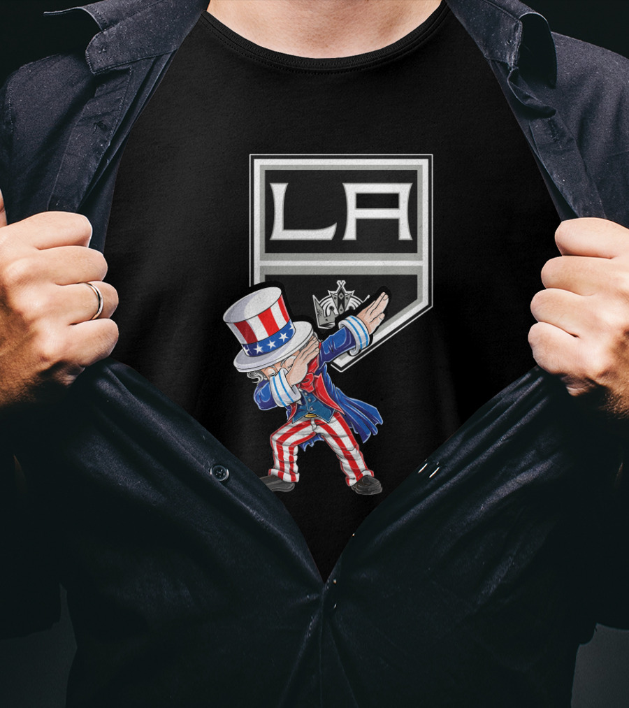 Uncle Sam Dabbing La Kings 4Th July Celebration T-Shirt