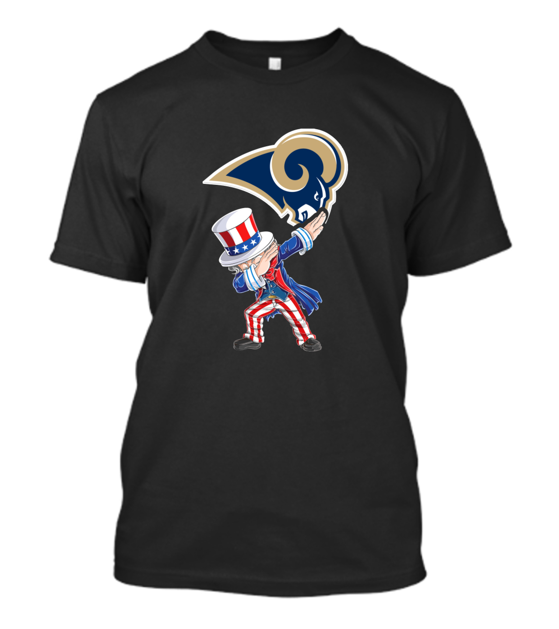 Uncle Sam Dabbing Los Angeles Rams Logo 4Th Of July Celebration T-Shirt