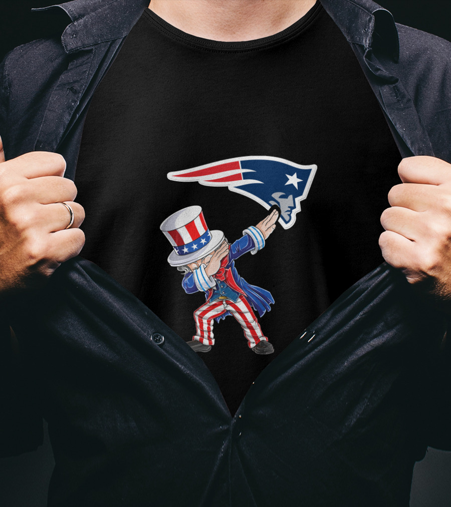 Uncle Sam Dabbing With New England Patriots For 4Th Of July T-Shirt