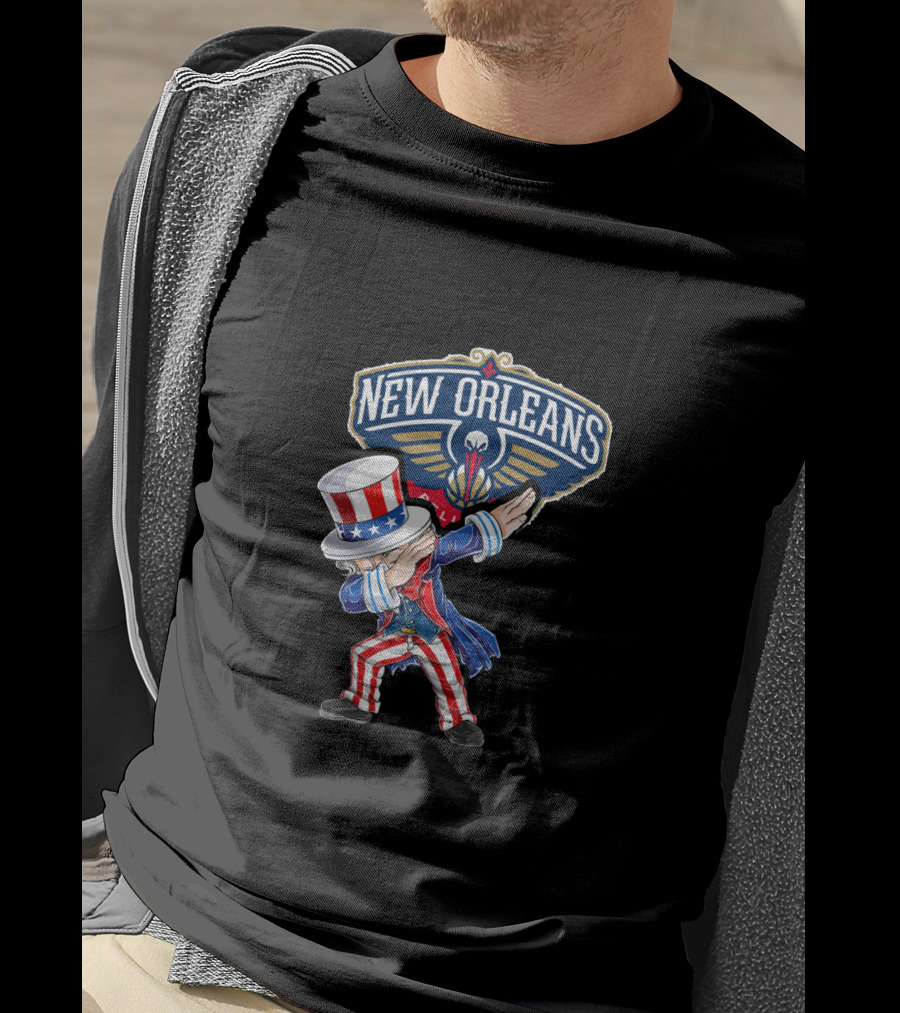 Uncle Sam Dabbing New Orleans Pelicans 4Th July Celebration T-Shirt