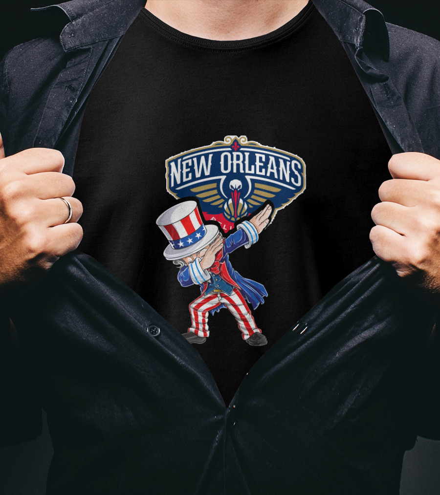 Uncle Sam Dabbing New Orleans Pelicans 4Th July Celebration T-Shirt