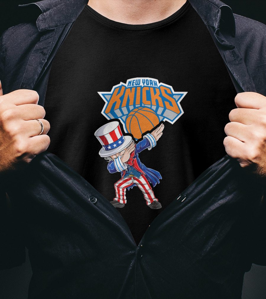 Uncle Sam Dabbing New York Knicks Basketball 4Th July Celebration T-Shirt
