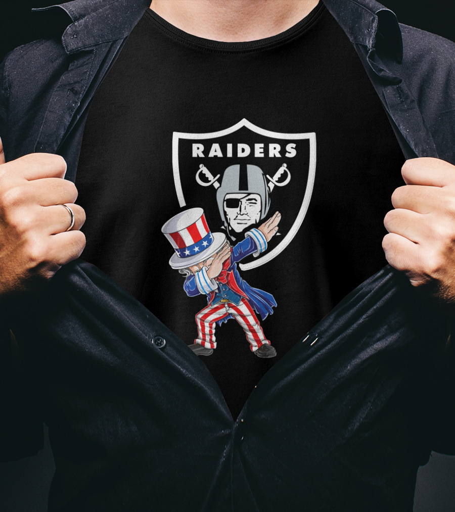 Uncle Sam Dabbing Raiders Fourth Of July Celebration T-Shirt