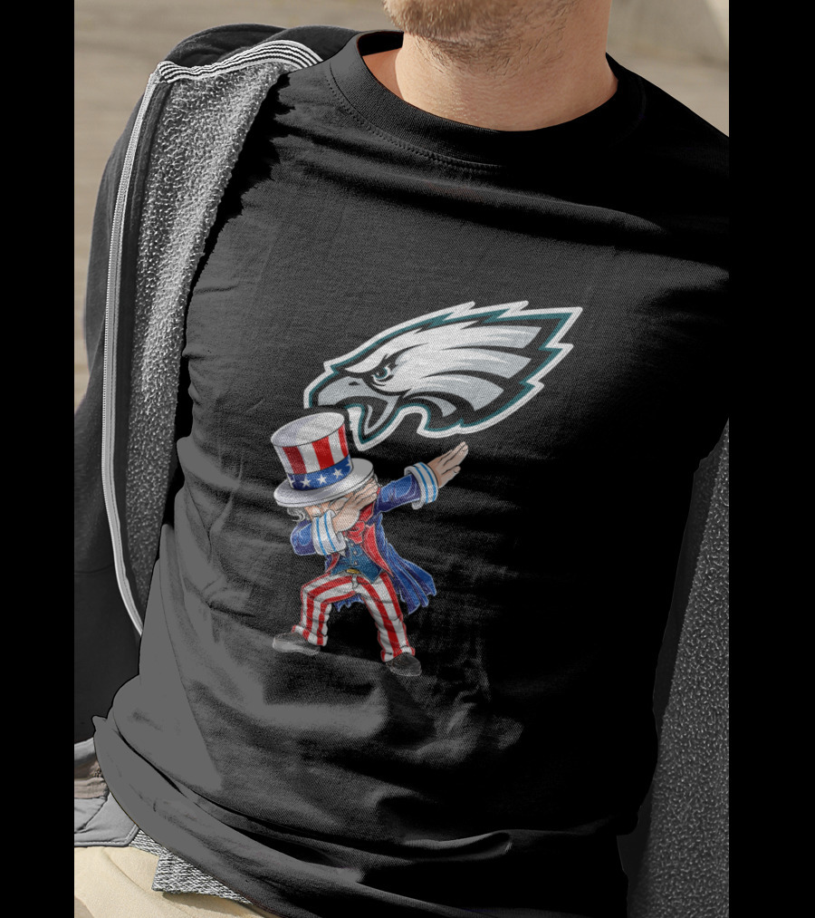 Philadelphia Eagles 4Th Of July Uncle Sam Dabbing T-Shirt