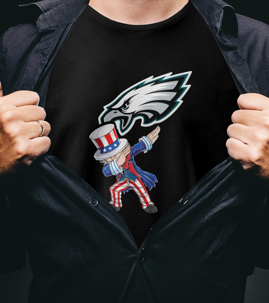 Philadelphia Eagles 4Th Of July Uncle Sam Dabbing T-Shirt
