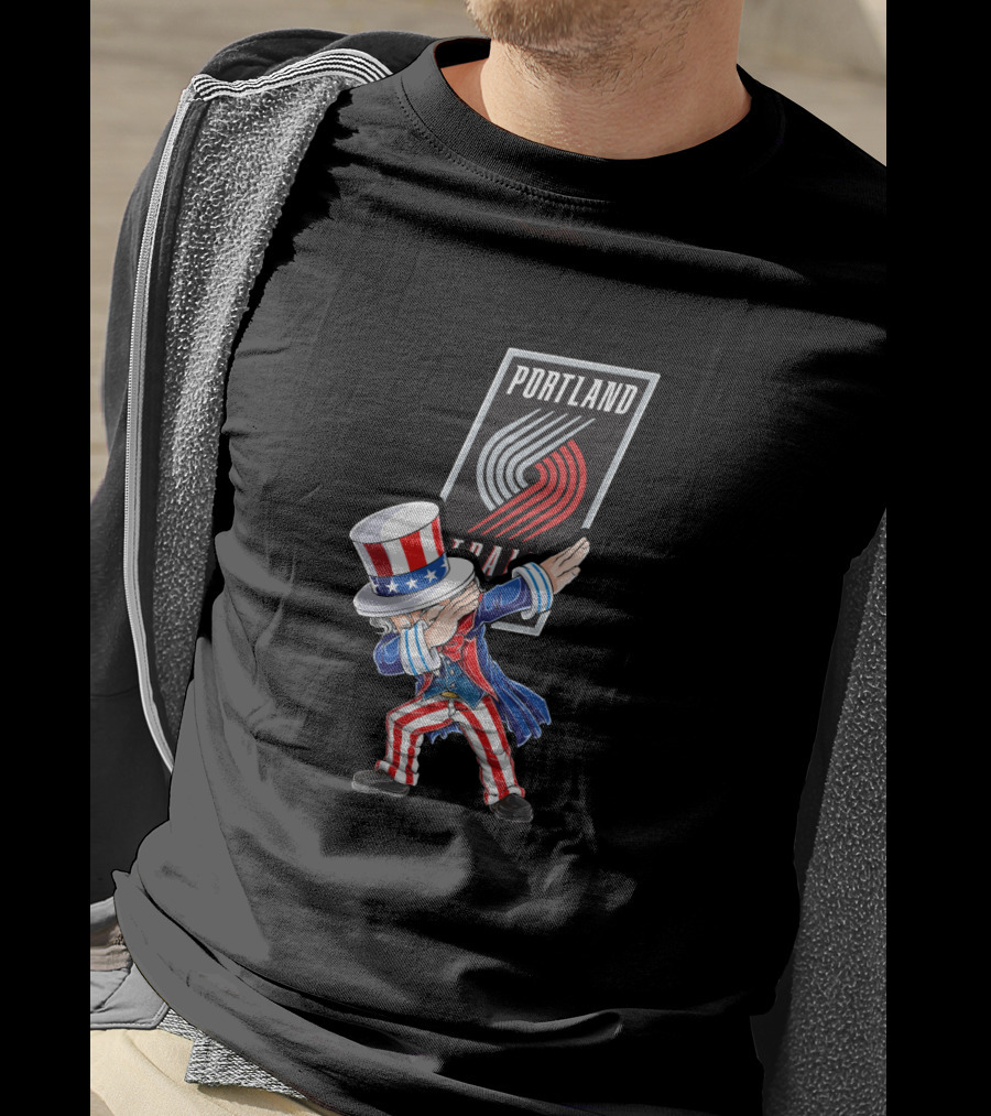Portland Trail Blazers Uncle Sam Dabbing For 4Th Of July T-Shirt