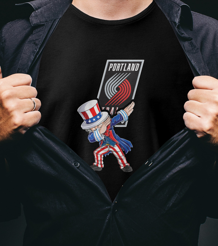Portland Trail Blazers Uncle Sam Dabbing For 4Th Of July T-Shirt