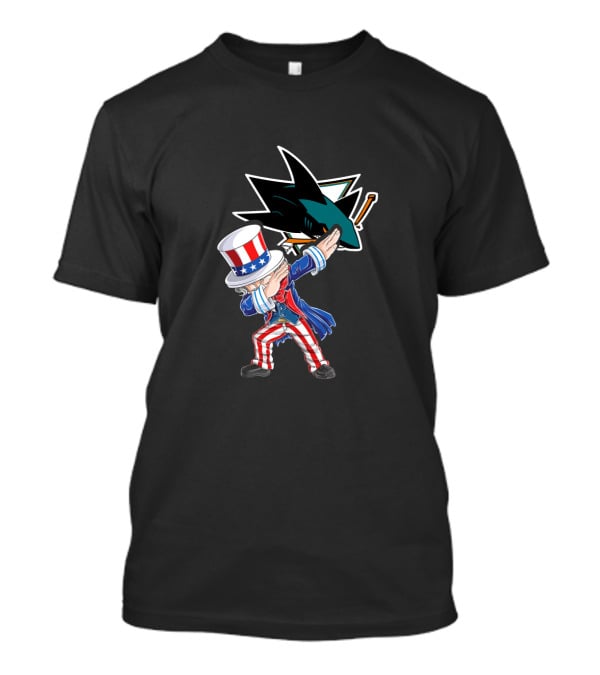 Uncle Sam Dabbing San Jose Sharks Fourth Of July T-Shirt