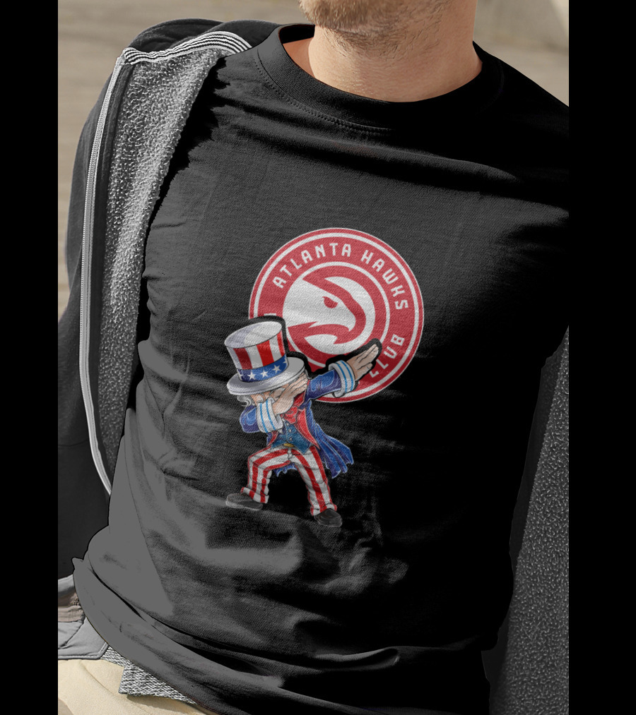 Atlanta Hawks Fans Patriotic Uncle Sam Dabbing 4Th July Celebration T-Shirt